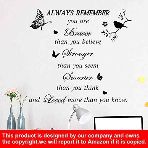Inspirational Quote Wall Decals Peel and Stick Motivational Wall Stickers Positive Wall Sticker Spiritual Sayings Wall Decal Letters Word Sticker for Home Office Classroom Women Bedroom Decor