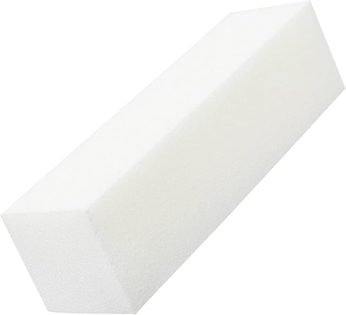 ForPro Professional Collection Super White Buffing Block, 240 Grit, Four-Sided Manicure and Pedicure Nail Buffer, 3.75” L x 1” W x 1” H, 20-Count