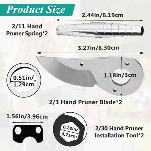 2 Pcs Hand Pruner Replacement Kit (2/3-1) for Felco Pruners Models: F2, F4 &F11 - Spare Blade, Spring & Adjustment Key for Garden Pruning Shears & Bypass Clippers