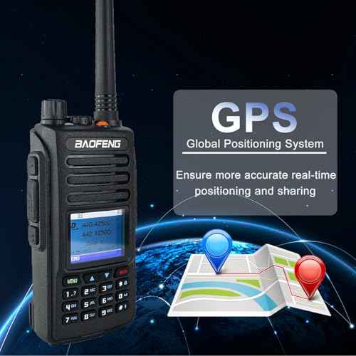 BAOFENG DMR DM-1702 Radio GPS AES265 Encryption Ham Radio Digital Analog DMR Radio Time Slot Tier I & II 1024CH Radio Dual Mode with 48cm/18.89in Tactical Antenna