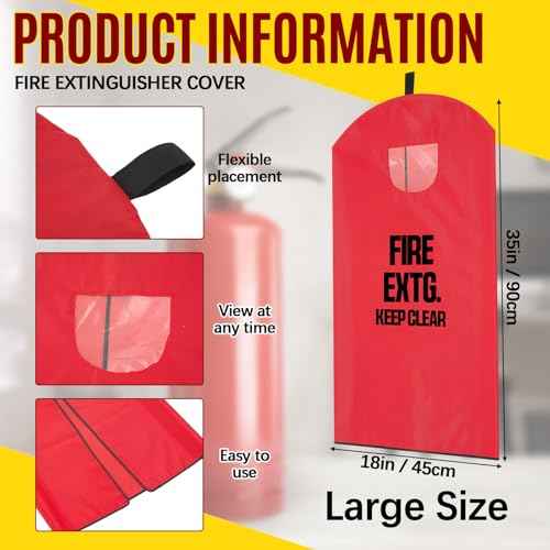Amylove 2 Pcs Fire Extinguisher Cover 20-26 lb Heavy Duty Thickened Fire Protective Sleeve from Scuffs and Scratches Accessories 18" W x 35" L