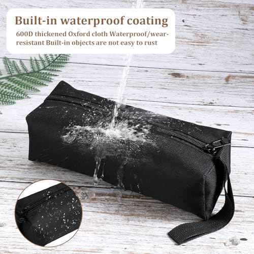 2 Pack Canvas Tool Pouch with Zipper, Tool Pouch Bag, Multi-Purpose Small Zipper Tool Pouch, Multipurpose Zipper Bags, Zipper Utility Tool Bag for Organizer Storage Various Electrician Tools