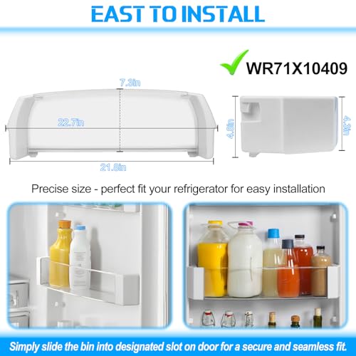 UPGRADED WR71X10409 Refrigerator Door Shelf Bin Compatible with GE Refrigerator Door Shelf PS651958 AP3185150 ZIS480 ZISB480 ZISS480 ZISW480 ZISP480 Series For GE Fridge Door Shelf Replacement