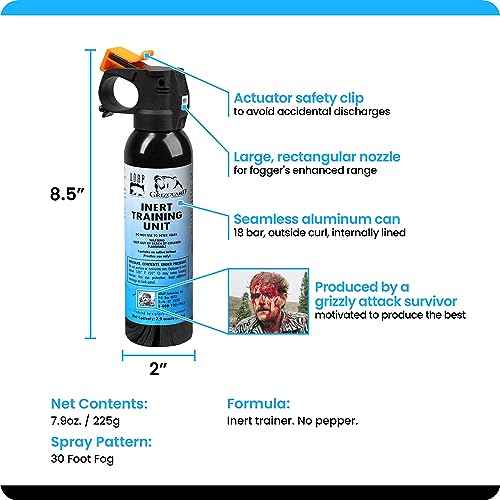 UDAP/Griz Guard Inert Training Unit - Practice Bear Spray Canister, No Active Pepper Ingredient, 12I, 7.9 oz