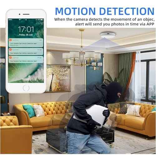 TANGMI WiFi Spy Smoke Detector Hidden Camera 1080P HD Wireless Security Camera with Night Vision/Motion Detection/Remote View for Home and Office