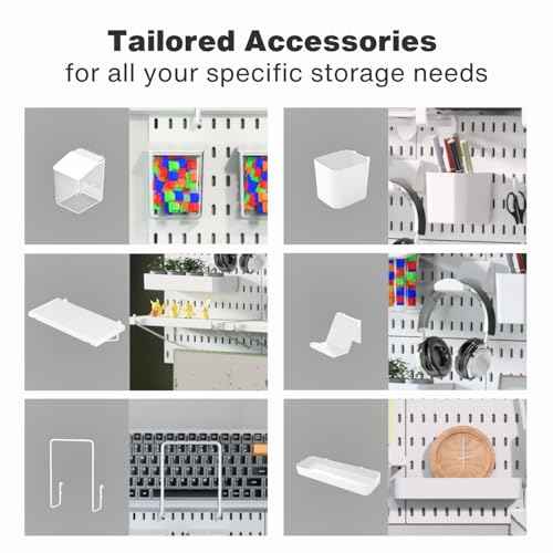 Keepo Pegboard Combination Kit, Pegboards and Accessories Modular Hanging for Wall Organizer, Crafts Organization, Ornaments Display, Nursery Storage, Peg Board (White, 33¡ȡ¿22¡È)