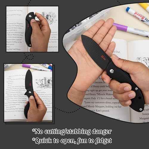 JIN Starry G10 Pocket Knife for Kids, DIY Knife Making Kit, Safe Fidget Toy, Black G10 Blade Handle, EDC Folding Knives, Camping, Boys Scout