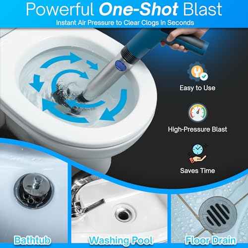Electric Toilet Plunger, Drain Clog Remover, Air Plunger, Plungers for Bathroom Home Improvement ? Powerful High-Pressure Toilet