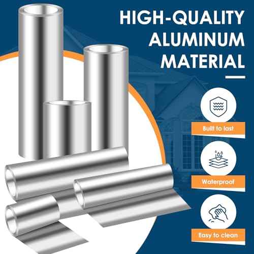 Aluminum Roll Flashing, 12'' x 50' Metal Roofing Roll for Roof and Garden, Prevents Roofing Stains, 0.019-inch/0.3 mm Thickness (26GA) Roof Strip for Moss and Mildew Prevention
