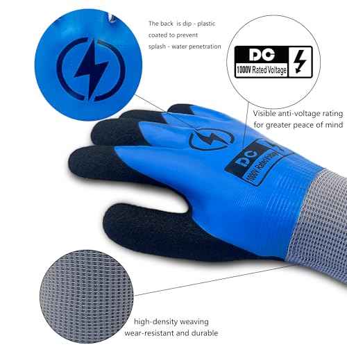 2 Pairs Insulated Electrician Gloves 1000V Voltage Resistant Flame Retardant Work Gloves, Electrical Rubber Non-slip Texture Design for Electricians Prevent Shock