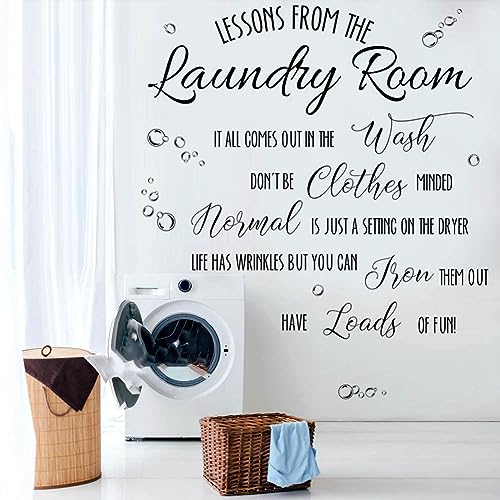 Laundry Wall Decal: Lessons from The Laundry Room - Wash & Dry Quote for Home & Apartment