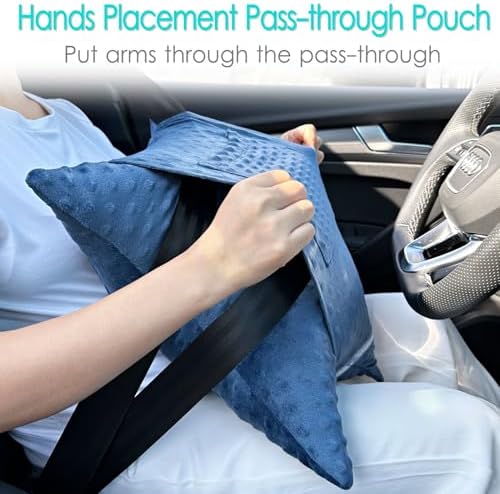 Star Shape Hysterectomy Recovery Pillowy for Hysterectomy Recovery Must Haves with 2 Pockets Products Gifts Tummy Tuck Abdominal Surgery Cushion, Minky Dot Denim Blue
