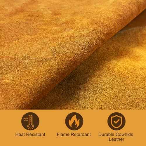 Men's Gloves and Feet Welding Apron - Heat Resistant and Flame Retardant Leather Processing Shop Blacksmith Apron
