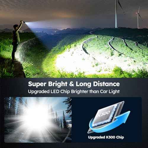 THY TRY Rechargeable LED Flashlight 2-Pack, 90000 High Lumens Super Bright Handheld Flashlights, 5 Modes & Adjustable Focus, High Powered Handheld Flashlight for Home Camping Outdoor Night Work