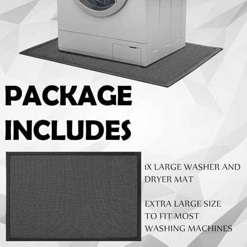 Nuanchu 10mm x 32 x 29in Extra Large and Thick Mat for Under Washer and Dryer, Waterproof Floor Pad, Laundry Machine Non-Slip Shockproof Pad for Floor Protection, Shock Absorbing, Noise Reducing