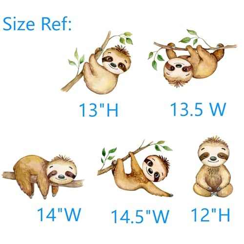 Large Sloth Wall Sticker for Kids Nursery Room,Sloth Wall Decals Peel and Stick for Kids