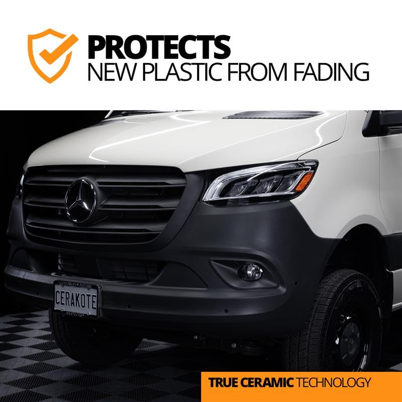Cerakote Rapid Ceramic Plastic Restorer and Protectant - 50 Wash Rating - Protects New Trim - Restores Faded Plastic - Non-Greasy Finish - Ceramic Spray Coating for Cars and Trucks
