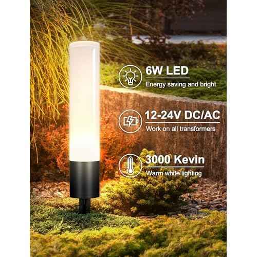 Ellasay Low Voltage Landscape Lights: 8-Pack 6W 3000K Led Waterproof IP65 for Outdoor Garden Pathway/Walkway/Driveway - 12-24V Wired Easy to Install