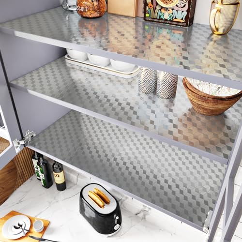 WESTICK Stainless Steel Contact Paper for Appliance Oil Proof Stainless Steel Wallpaper Peel and Stick Waterproof Silver Countertop Contact Paper for Kitchen Backsplash Stove Fridge Wrap 78"x15.8"