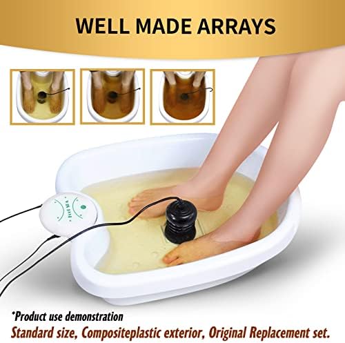 4 Pack Arrays for Ionic Foot Bath Detox Machine Replacement Arrays for Ionic Foot Bath Cleanse Machines System Stainless Steel Round(6.35mm Adapter)