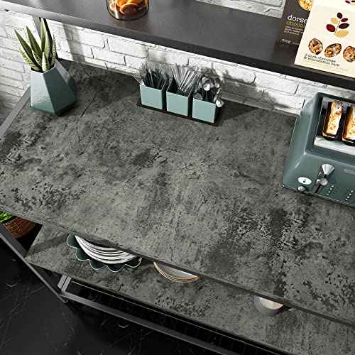 VaryPaper 15.7''x78.7'' Industrial Weathered Concrete Wallpaper Peel and Stick Modern Cement Contact Paper Decorative Self Adhesive Vinyl Removable Grey Wall Paper Roll for Bedroom Bathroom Kitchen