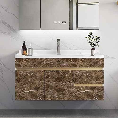 practicalWs Brown Marble Contact Paper Granite Peel and Stick Countertops 17.7in ¡¿ 118in Self-Adhesive Vinyl Waterproof Wallpaper for Kitchen Cabinet Bathroom Shelf Liner Wall Decorative