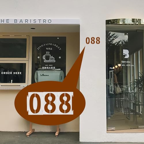 Number Stencils 4 inch Curb, 20Pcs 0-9 Address Curb Stencil Kit Reusable Plastic Numbers Interlocking Stencils for Painting Address on Wall Wood Road Mailbox