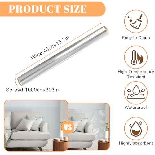 Clear Electrostatic Wall Protective Film,1.31 x 32.81ft Clear Contact Paper Peel and Stick Wallpaper from Furniture, Dog, Trash Can, Food Splash, Back Chair (10M)