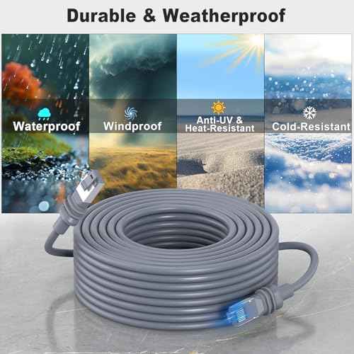 150ft Starlink Gen 3 Cable - 6.5/75/100/150ft High-Speed Weatherproof Starlink Standard Actuated Generation 3 Replacement Extension Cord for SpaceX Star Link V3 Dish, Grey