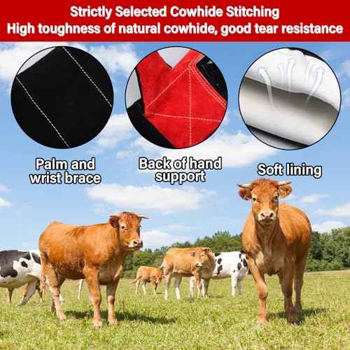 Animal Handing Gloves Bite Proof,Leather Welding Gloves,Multipurpose Puncture Proof Glove for Dog,Cat,Reptile,Snake