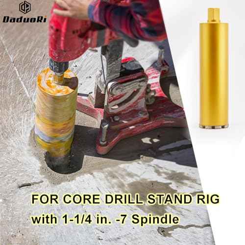 2 1/2 Inch Wet Core Drill Bits, DaduoRi 2.5" Core Bit for Concrete, 14" Drilling Depth, 1-1/4"-7 Thread Diamond Core Bit for Cured Concrete with Rebar, Hard Masonry, Brick Block, Stucco, Stone (63mm)