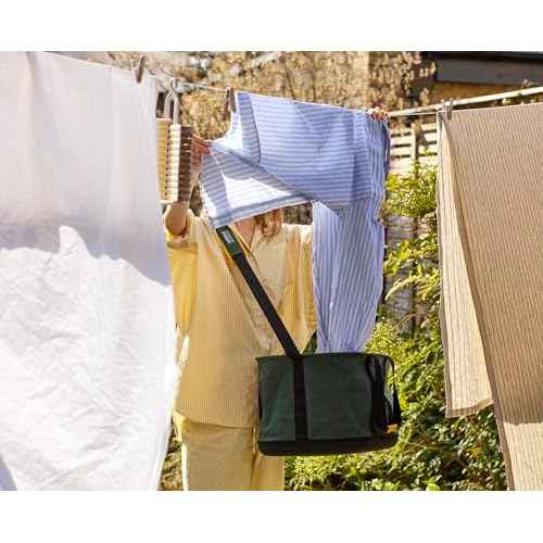 Joseph Joseph Hold-All Collapsible 45L/11.89 Gallon Outdoor Washing Laundry Basket with Shoulder Strap, Durable Fabric, Waterproof Base (Dark Green)
