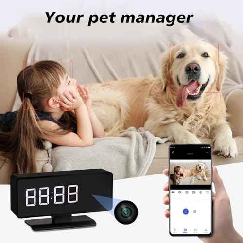 Clock Camera - Full HD 4k Wireless Camera - WiFi Nanny Cam for Home Indoor Security - WiFi & Bluetooth Connection Full Color Night Vision