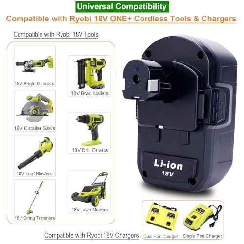 2-Pack Upgraded 7000mAh Replacement for Ryobi Battery 18V P108 P189 P190 P197 P107 P105 P102 PBP002 PBP003 PBP005, Compatible with Ryobi One Plus18V Weed Wacker Edger Blower Saw Drill Tools Battery