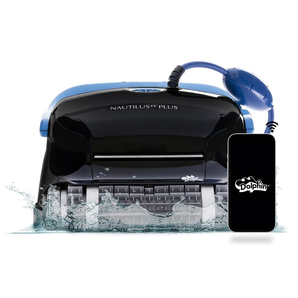 Dolphin Nautilus CC Plus Wi-Fi Automatic Robotic Pool Vacuum Cleaner, Always Cleaning, Never Charging, with Wall Climbing Scrubber Brush, Ideal for In-Ground Pools up to 40 FT in Length