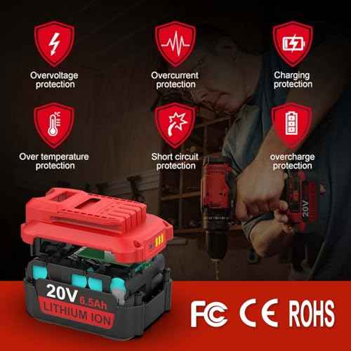 energup 20V 6.5Ah Replace for Craftsman 20V Battery V20 Lithium Battery for CMCB205 CMCB204 CMCB206 CMCB202 CMCB201 for 20V Craftsman Outdoor Power Tools