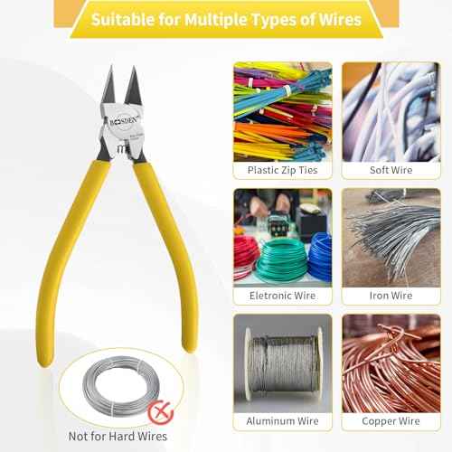 BOOSDEN 6'' Wire Cutters 5 PACK, Diagonal Cutting Pliers, Dikes Side Cutters, Barbed Wire Snips, Precision Spring Loaded Wire Cutters, Wire Clipper for Crafting, Floral, Electrical, DIY