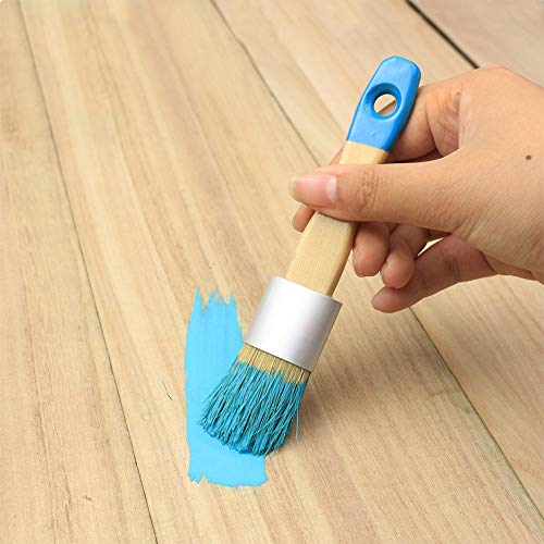 MAXMAN Chalk Paint Brushes for Furniture, 2 Pack Small Wax Brush Set, Stencil Brush, Professional Natural Bristle Brushes for All Furniture Paint and Fusion Mineral Paint, Milk Paint, No Shedding