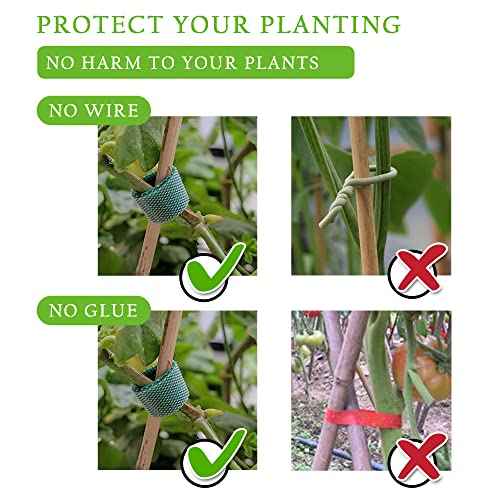 Green Garden Ties|Plant Ties for Climbing Plants 100 feet x1/2¡®¡¯in 3 Rolls|Plant Supports for Effective Growing Strong |Green-Recycled Plastic Garden Twine & Twist Ties for Tomato Stakes