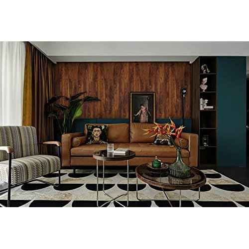 Dimoon Wallpaper 118"x15.7"Wood Contact Paper Brown Waterproof Wood Peel and Stick Wallpaper Thicken Texture Wood Wallpaper Removable Yellow Rustic Wood Grain Self-Adhesive Vintage Cabinet Table Roll