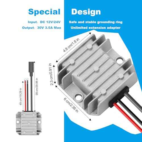 Starlink Mini 12V Adapter, DC 12?24V to 30V 3.5A Boost Converter, Vehicle/RV/Boat Power Supply for Starlink Mini Router, High-Efficiency DC Voltage Regulator & Waterproof Design