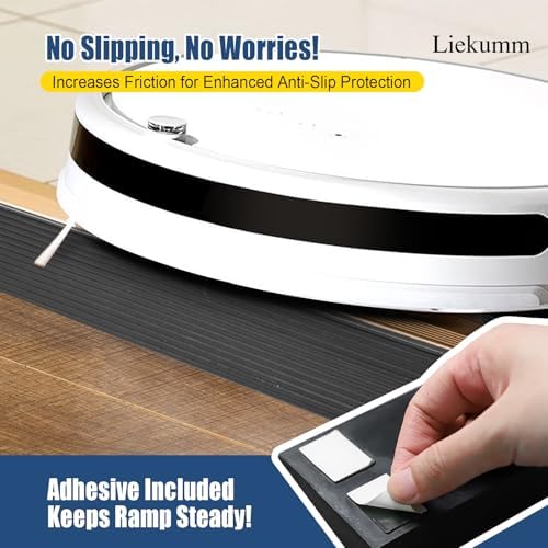 LIEKUMM 5/8" Rise Rubber Threshold Ramp – 1500 lbs Load Capacity Non-Slip Ramp for Doorways, Cuttable Rubber Ramp with Adhesive, Indoor Outdoor Wheelchair Curb Ramp