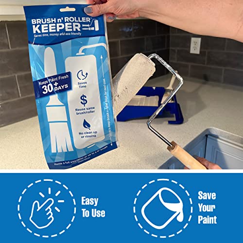 Touch Up Cup Brush & Roller Keeper, Paint Roller Cover Wet Brush Storage Bag, Pack of 6, As Seen On Shark Tank Products
