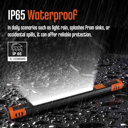 Magnetic Rechargeable Underhood Work Light for Mechanic, 7800mAh 12H, IP65 Waterproof, 360¡Æ Rotating, 4 Modes (2700K-6500K), USB-C Fast Charge, for Car Repairing/Garage/Emergency