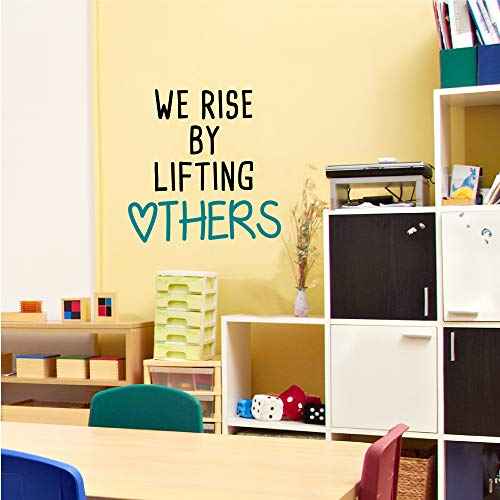 We Rise by Lifting Others-Inspirational Quotes Wall Decals-Vinyl Stickers for Bedroom Living Room School Office Home Decor