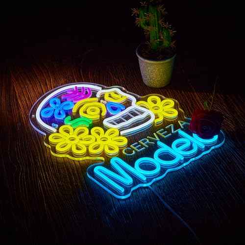 Neon Sign for Wall D?cor Model Beer Bar Cerveza Neon Light Up Signs for Man Cave Pub Store Party Club LED Lights Decor