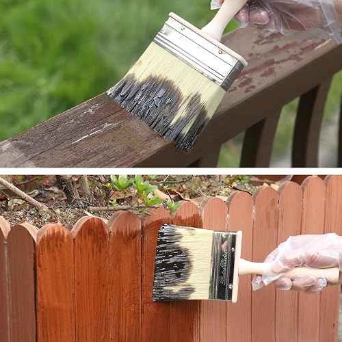 Bates- Deck Stain Brush, 6 Inch, Wooden Handle, Stain Brushes for Wood, Deck Brush, Large Paint Brushes