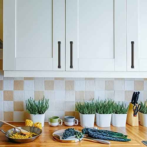 Asidrama 10 Pack 6.3 Inch(160mm) Matte Black Cabinet pulls Kitchen Cabinet Handles Cabinet Pulls Kitchen Cabinet Hardware for Cupboard Drawer Pulls