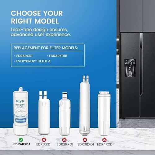 EDRARXD1 Water Filter Replacement, Compatible with Whirlpool EDRARXD1, Everydrop Filter A, EDRARXD1B 3 Pack