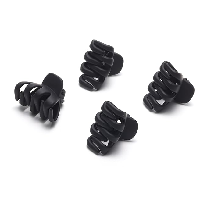 Cobahom 24 Pack Small Hair Claw Clips 1.2 Inch Matte Hair Clips for Thin Hair No-Slip Mini Hair Clip Hair Styling Accessories for Women and Girl (Matte Black)